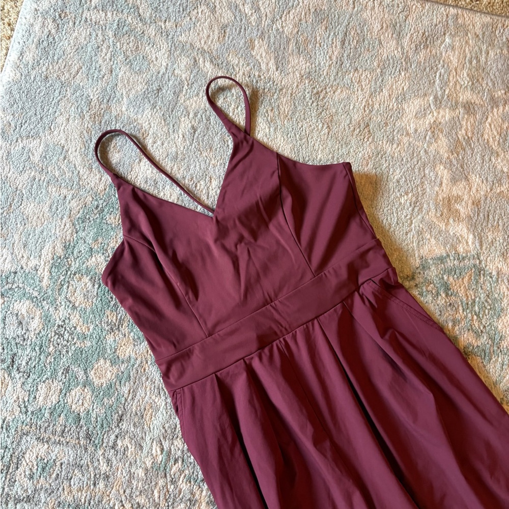 HALARA Wine Red Sleeveless Jumpsuit